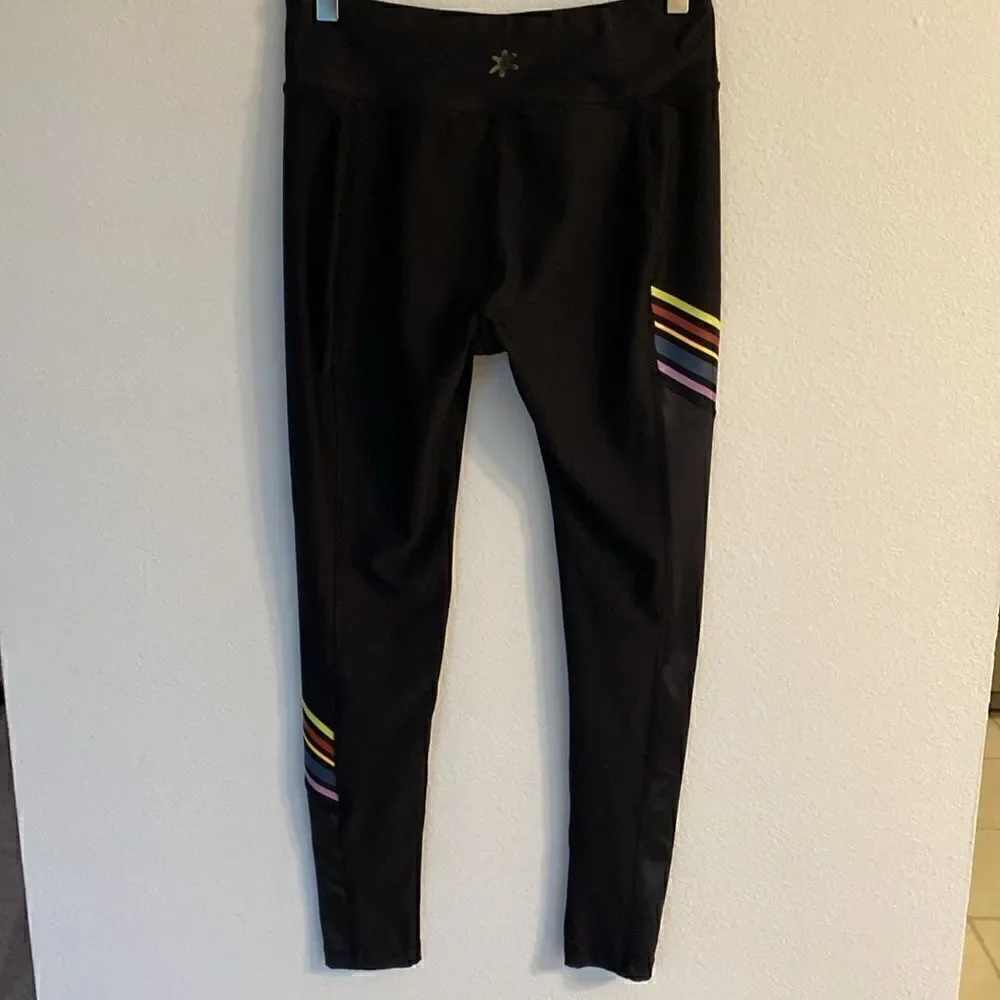 Splendid Studio Core Strip Leggings Black Size Small